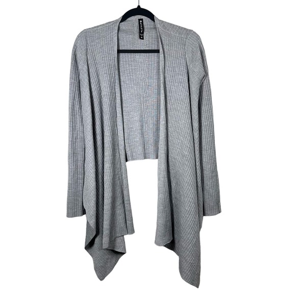 Athleta XSmall Solstice Wrap Gray‎ Ribbed Merino Wool Blend Sweater - Picture 1 of 5